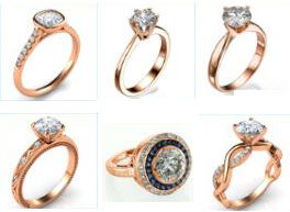 Rose Gold Engagement rings by Diamonds-USA Rose Gold Engagement rings by Diamonds-USA